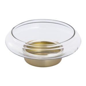 Honeybee Elegant and Modern Design Durable Round Soap Dish Gold and Clear